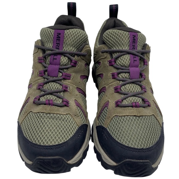 Merrell Womens Shoes Oakcreek Hiking Shoes Sz 9 Green Purple Low Top Waterproof - Picture 4 of 10
